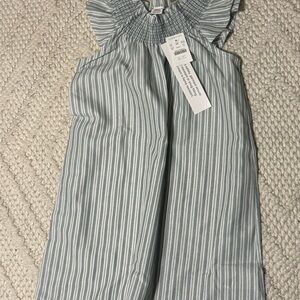 NWT Crewcuts Blue and White Striped Ruffle Pajamas, size 8-9